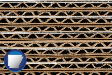 corrugated cardboard boxes - with Arkansas icon