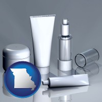 missouri map icon and cosmetics packaging