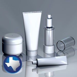 cosmetics packaging - with Texas icon