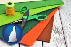 new-hampshire craft supplies (colorful felt and a pair of scissors)