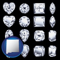 new-mexico sixteen diamonds, showing various diamond cuts