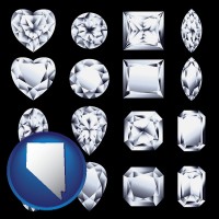 nevada sixteen diamonds, showing various diamond cuts