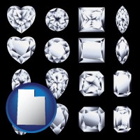 utah sixteen diamonds, showing various diamond cuts