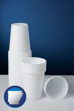 disposable cups - with Arkansas icon