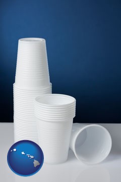 disposable cups - with Hawaii icon