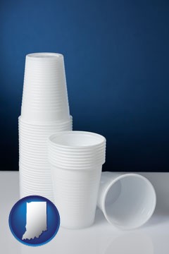 disposable cups - with Indiana icon