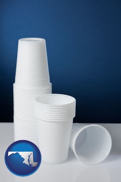 disposable cups - with Maryland icon