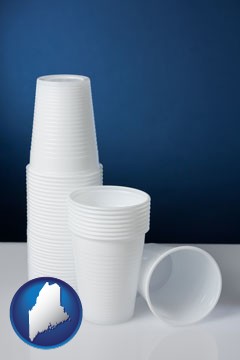 disposable cups - with Maine icon