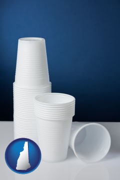 disposable cups - with New Hampshire icon