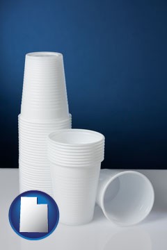 disposable cups - with Utah icon