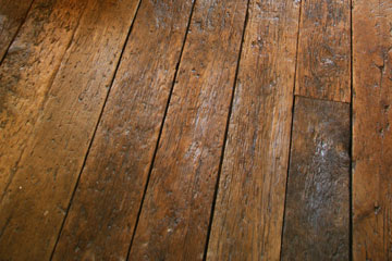 a distressed wood floor