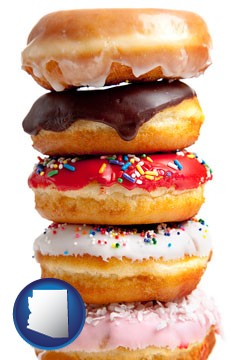 assorted donuts - with Arizona icon