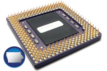 a microprocessor - with Iowa icon