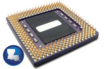 a microprocessor - with Louisiana icon