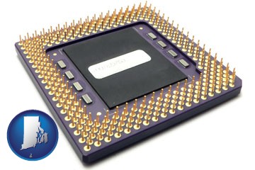 a microprocessor - with Rhode Island icon