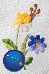 hawaii hand-embroidered needlework