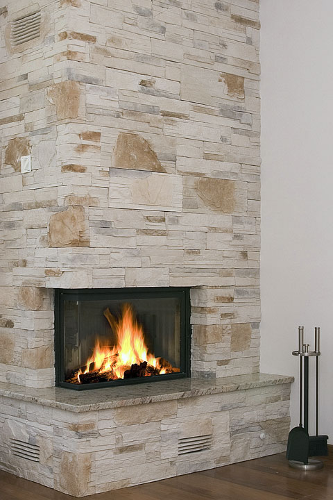 a limestone fireplace (large image)