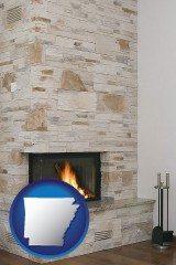 arkansas a limestone fireplace