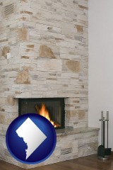 washington-dc a limestone fireplace