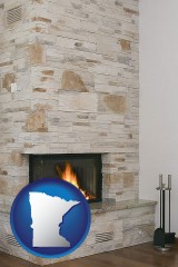 minnesota a limestone fireplace