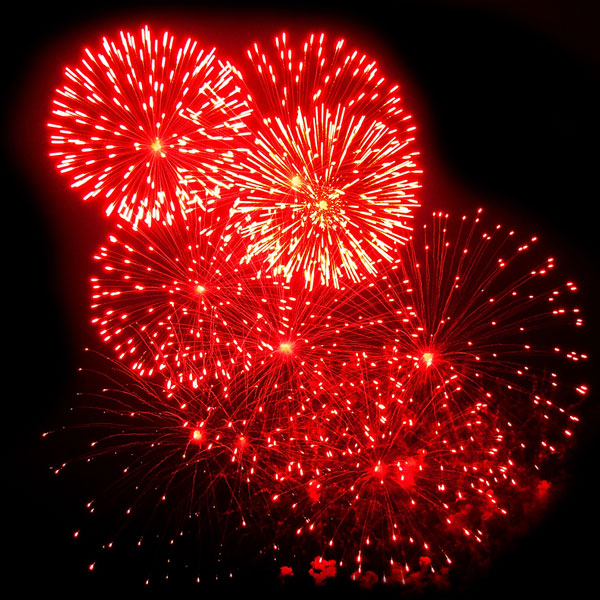 a nighttime fireworks display (large image)