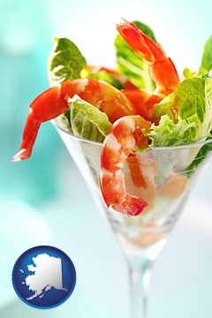 a shrimp cocktail - with Alaska icon