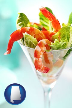 a shrimp cocktail - with Alabama icon