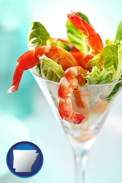 a shrimp cocktail - with Arkansas icon