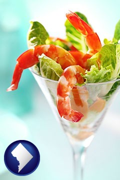 a shrimp cocktail - with Washington, DC icon