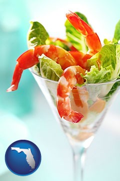 a shrimp cocktail - with Florida icon