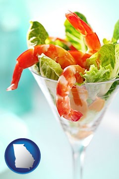 a shrimp cocktail - with Georgia icon