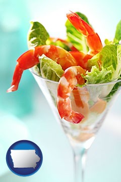 a shrimp cocktail - with Iowa icon