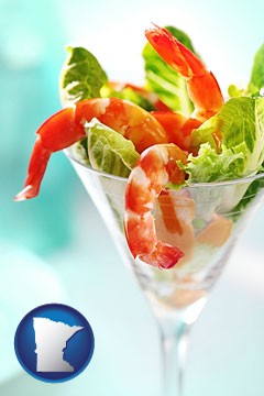 a shrimp cocktail - with Minnesota icon