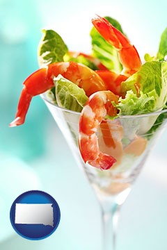 a shrimp cocktail - with South Dakota icon