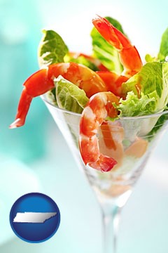 a shrimp cocktail - with Tennessee icon