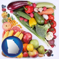 ga map icon and fruits and vegetables