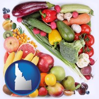 id map icon and fruits and vegetables