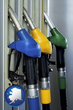 gasoline pumps - with Alaska icon