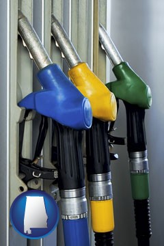 gasoline pumps - with Alabama icon
