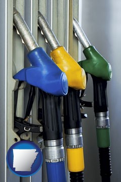 gasoline pumps - with Arkansas icon