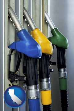 gasoline pumps - with California icon