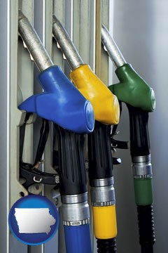 gasoline pumps - with Iowa icon