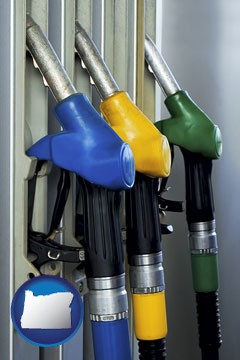 gasoline pumps - with Oregon icon
