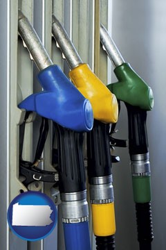 gasoline pumps - with Pennsylvania icon
