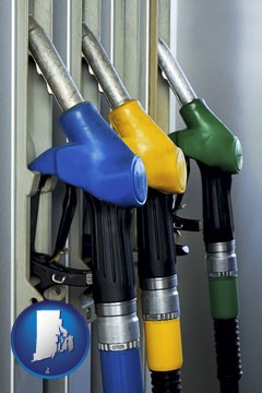 gasoline pumps - with Rhode Island icon