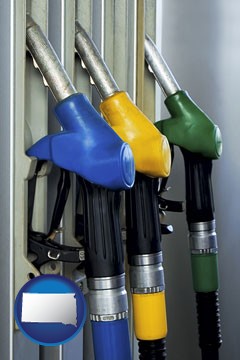 gasoline pumps - with South Dakota icon