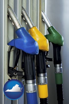 gasoline pumps - with Virginia icon