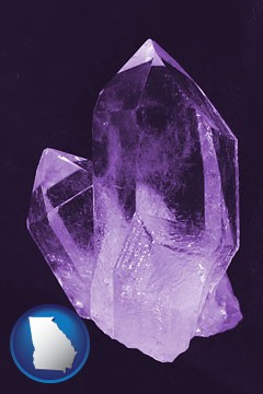 an amethyst gemstone - with Georgia icon