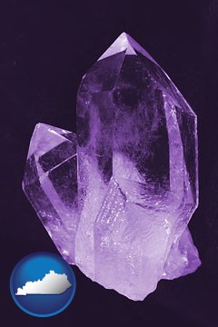 an amethyst gemstone - with Kentucky icon