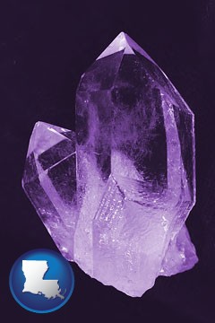 an amethyst gemstone - with Louisiana icon